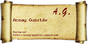 Acsay Gusztáv névjegykártya