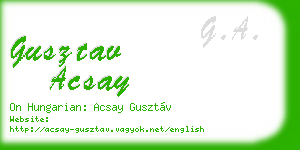 gusztav acsay business card