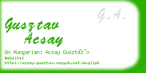 gusztav acsay business card